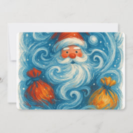 Whimsical Santa in einem wirbelnden Wintersturm Einladung