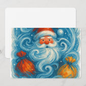 Whimsical Santa in einem wirbelnden Wintersturm Einladung (Vorne/Hinten)
