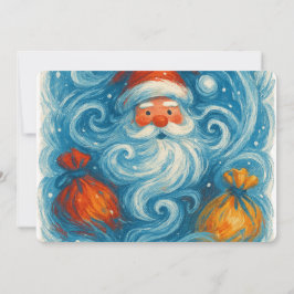Whimsical Santa in einem wirbelnden Wintersturm Einladung