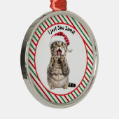 Whimsical Santa Kitty Niedlich Funny Funny Christm Ornament Aus Metall (Rechts)