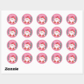 Whimsical Santa Merry Weihnachten Pink Stickers (Blatt)