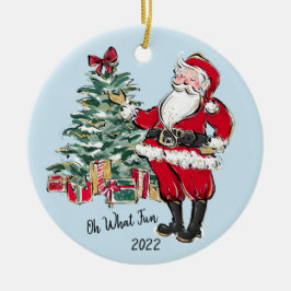 Whimsical Santa Ornament mit Weihnachtsbaum