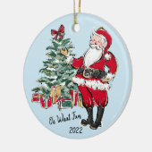 Whimsical Santa Ornament mit Weihnachtsbaum (Links)