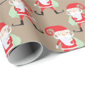 Whimsical Santa Pattern Geschenkpapier (Rolleneckpunkt)