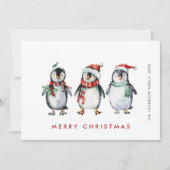 Whimsical Santa Penguins Weihnachten (Vorderseite)