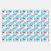 Whimsical Santa Playing Golf, Snowman und Rentier Geschenkpapier Set (Vorderseite 3)