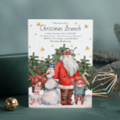 Whimsical Santa Snowman Kinder Weihnachtsbrunch Einladung