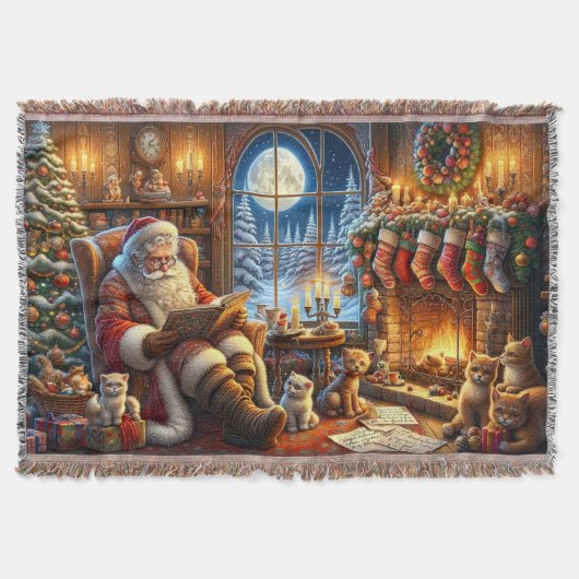 Whimsical Santa Throw Blanket Decke (Vorderseite)