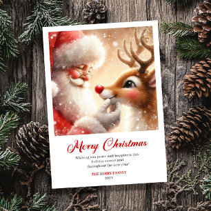 Whimsical Santa und Rudolph Fröhliche Weihnachten 