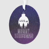 Whimsical Santa's Sleigh and Midnight view Ornament (Vorderseite)