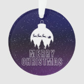 Whimsical Santa's Sleigh and Midnight view Ornament (Vorderseite)