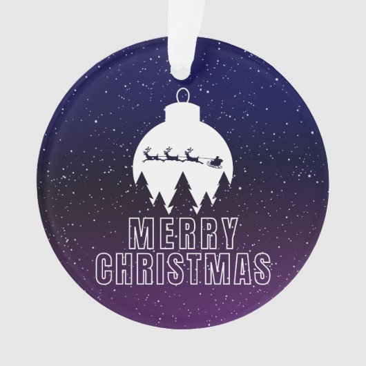 Whimsical Santa's Sleigh and Midnight view Ornament (Vorderseite)