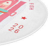 Whimsical Sardines Coastal Beach Pink Schneidebrett (Ecke)