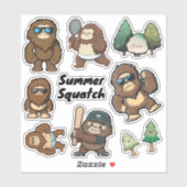 Whimsical Sasquatch Stickers, Bigfoot Decals Aufkleber (Blatt)