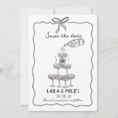 Whimsical Save the date champagne tower wedding (Vorderseite)