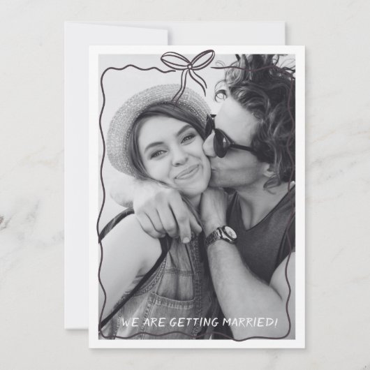 Whimsical Save the date champagne tower wedding (Rückseite)