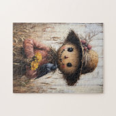 Whimsical Scarecrow Holding Sonnenblumen Puzzle (Horizontal)
