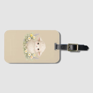 Whimsical Schafe und Wildblumen für einen charmant Gepäckanhänger