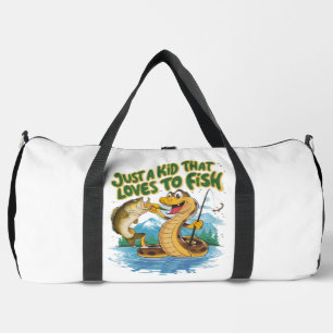 Whimsical-Schlangen- und Fisch-T-Shirt Duffle Bag
