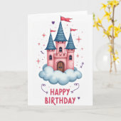 Whimsical-Schloss-Feierkarte Karte (Gelbe Blume)