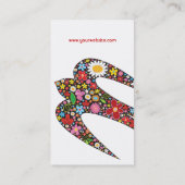 Whimsical Schluckvögel und farbenfrohe Frühlingsbl Visitenkarte (Rückseite)