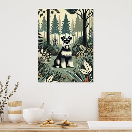 Whimsical Schnauzer Print, Wandkunst Poster (Küche)
