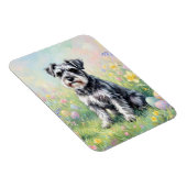 Whimsical Schnauzer with Easter Eggs Flexible Magnet (Rechte Seite)