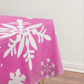 Whimsical Schneeflocken auf Pink Tablecloth Tischdecke (Beispiel)