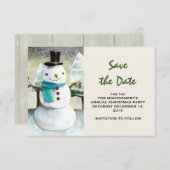 Whimsical Schneemann Winterzeit Weihnachten Zeichn Save The Date (Vorne/Hinten)