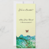 WHIMSICAL SCHNÖRKEL Bright Blue Green White Pearl Einladung (Rückseite)