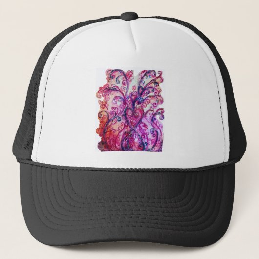 WHIMSICAL SCHNÖRKEL hell rosa blau Truckerkappe (Vorderseite)