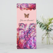 WHIMSICAL SCHNÖRKEL hell rosa lila Einladung (Stehend Vorderseite)