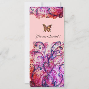 WHIMSICAL SCHNÖRKEL hell rosa lila Einladung