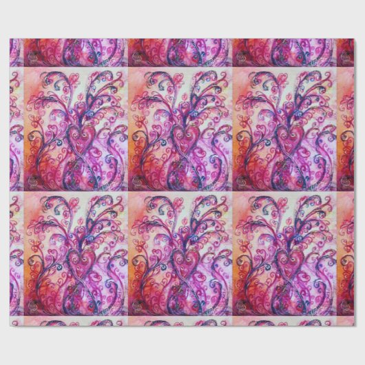 WHIMSICAL SCHNÖRKEL hell rosa lila weiß Geschenkpapier (Flach)
