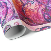 WHIMSICAL SCHNÖRKEL hell rosa lila weiß Geschenkpapier (Rolleneckpunkt)