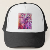 WHIMSICAL SCHNÖRKEL hell rosa lila weiß Truckerkappe (Vorderseite)