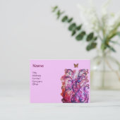WHIMSICAL SCHNÖRKEL hell rosa lila weiß Visitenkarte (Stehend Vorderseite)