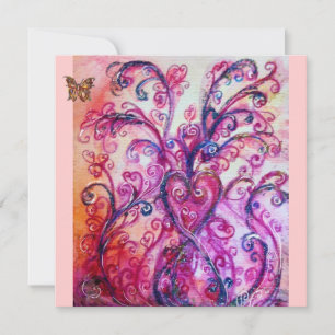 WHIMSICAL SCHNÖRKEL hell rot, rosa lila Einladung