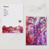 WHIMSICAL SCHNÖRKEL hell rot, rosa lila Perle Visitenkarte (Vorne/Hinten)