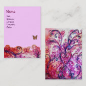 WHIMSICAL SCHNÖRKEL hell rot, rosa lila Visitenkarte (Vorne/Hinten)