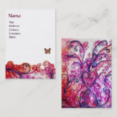 WHIMSICAL SCHNÖRKEL hell rot, rosa lila Visitenkarte (Vorne/Hinten)