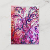WHIMSICAL SCHNÖRKEL hell rot, rosa lila Visitenkarte (Rückseite)