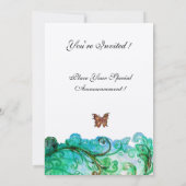 WHIMSICAL SCHNÖRKEL hellblau grün Filz Einladung (Rückseite)