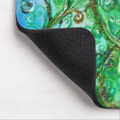 WHIMSICAL SCHNÖRKEL hellgrün blau gelb Mousepad (Ecke)