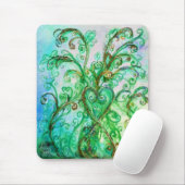 WHIMSICAL SCHNÖRKEL hellgrün blau gelb Mousepad (Mit Mouse)