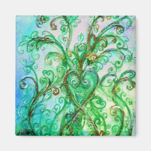 WHIMSICAL SCHNÖRKEL hellgrün gelb blau Magnet