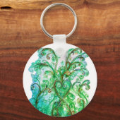 WHIMSICAL SCHNÖRKEL hellgrün gelb blau Schlüsselanhänger (Vorderseite)