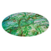 WHIMSICAL SCHNÖRKEL hellgrün-gelb Schneidebrett (Ecke)