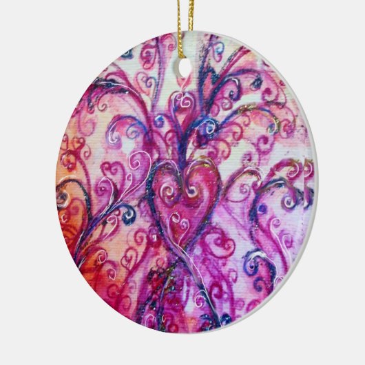 WHIMSICAL SCHNÖRKEL hellrosa blau grün Keramik Ornament (Links)