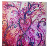 WHIMSICAL SCHNÖRKEL Hellrosa Rosa Blau Fliese (Vorderseite)